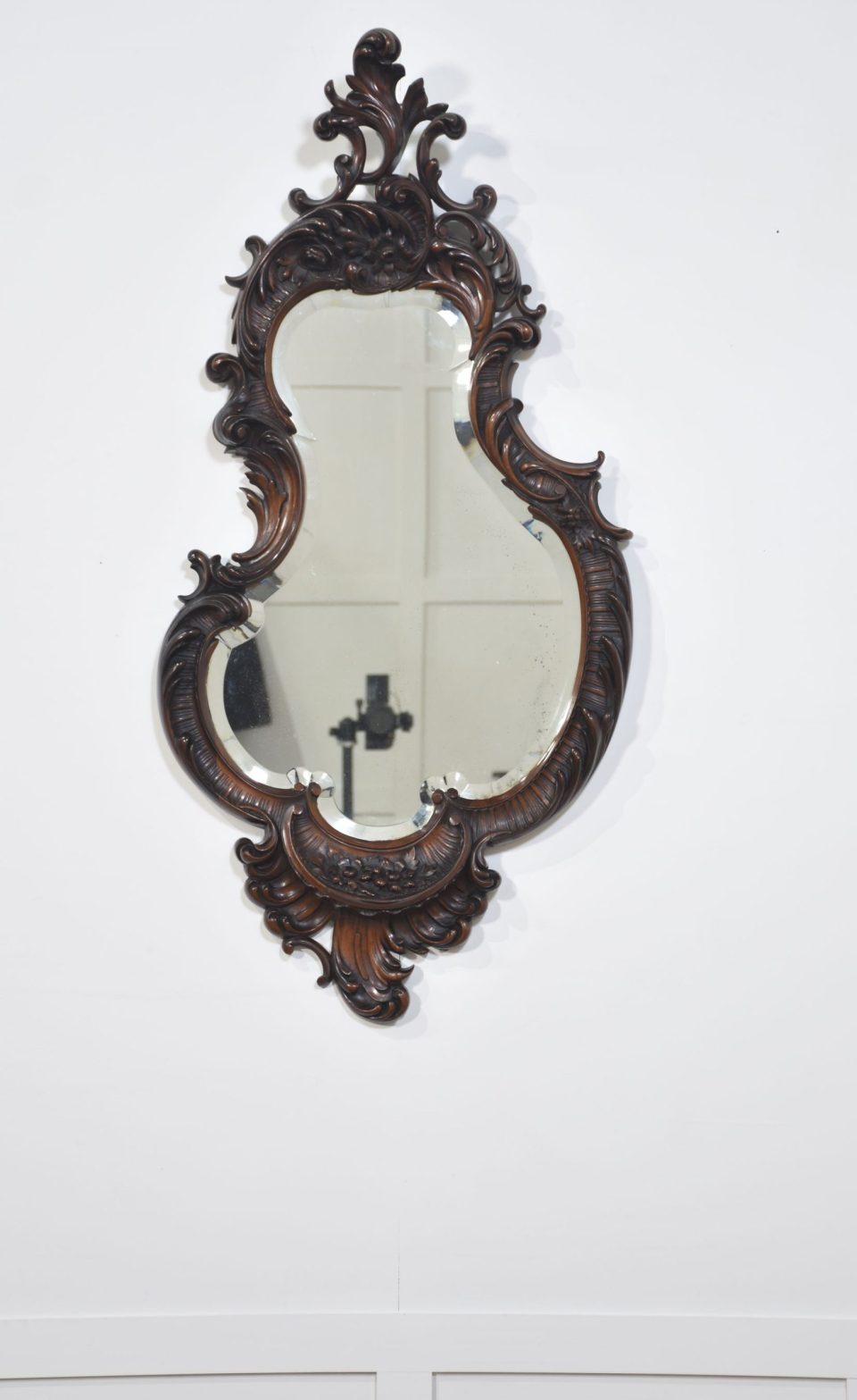 Rococo Revival carved mahogany wall mirror
