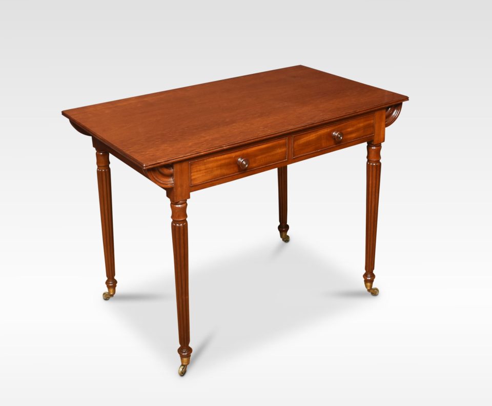 Mahogany two drawer writing table