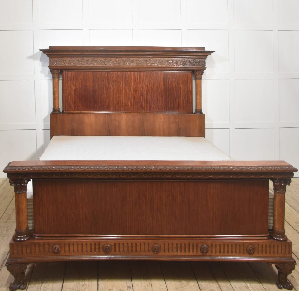 Carved Mahogany super king size Bedframe