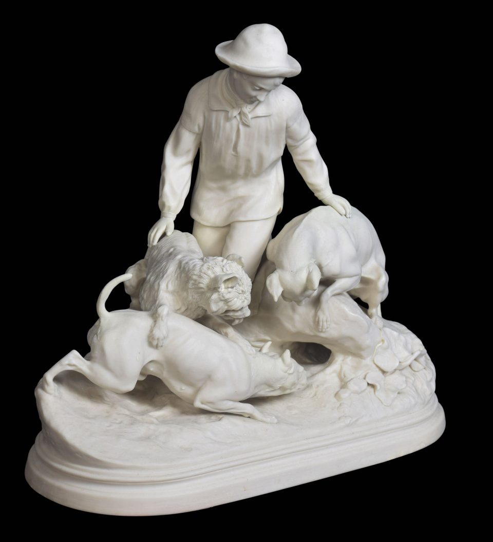 Parian ware figure group