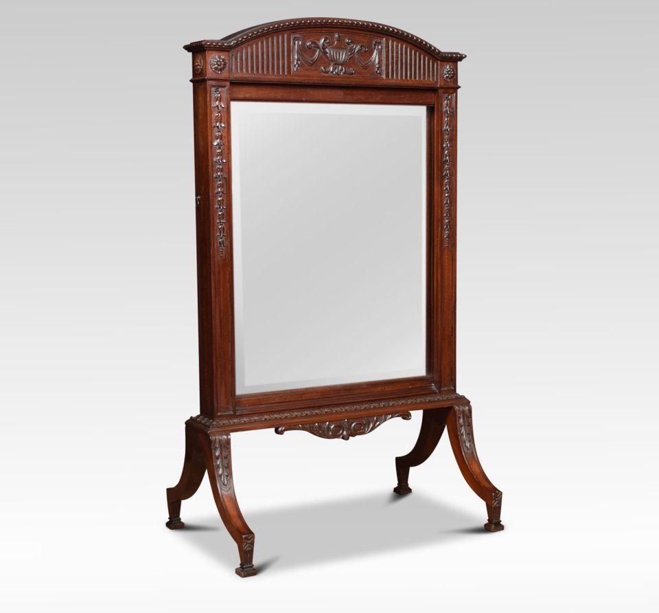 Adam Revival mahogany fire screen