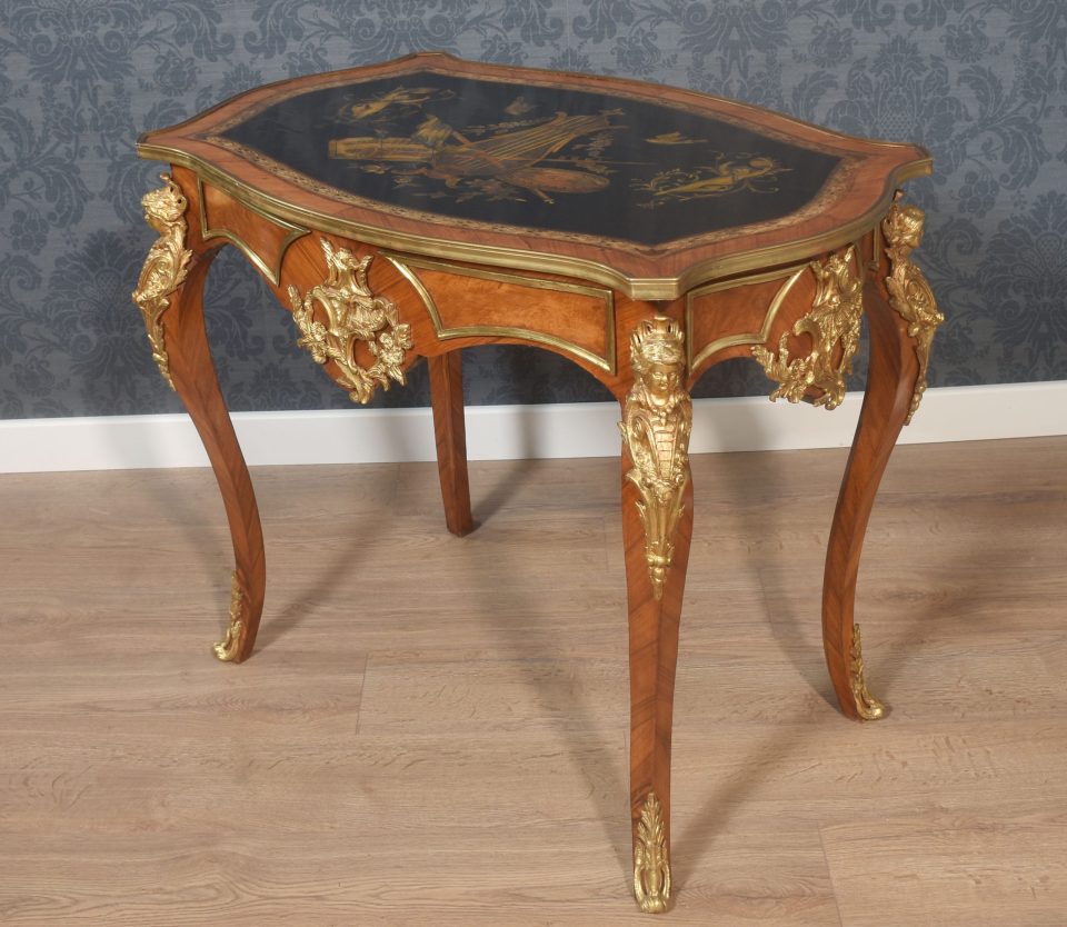French walnut centre table