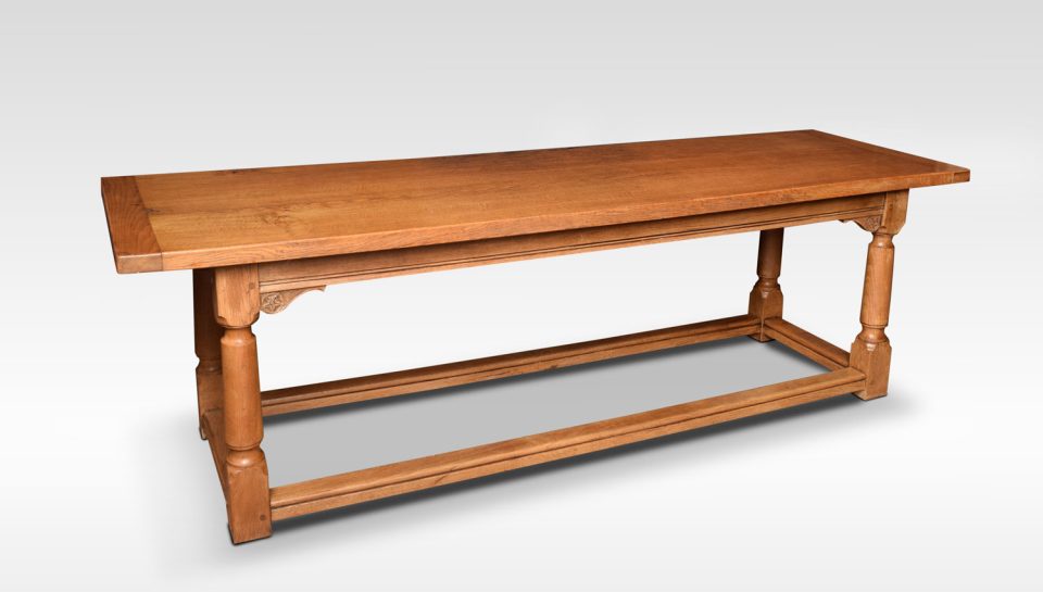 Large light oak refectory dining table