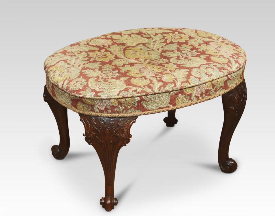 George II style tapestry upholstered stool