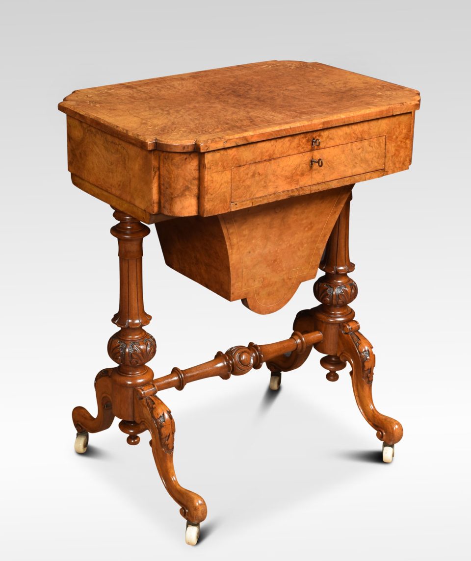 19th Century walnut work table