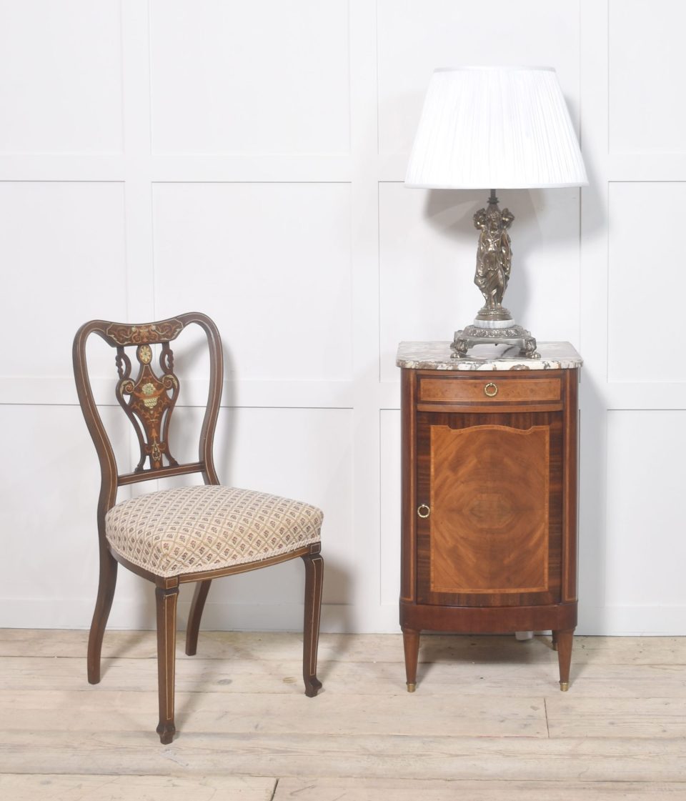 Walnut inlaid side cabinet