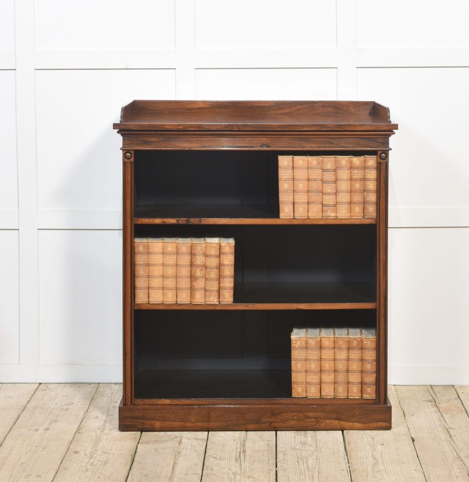 19th-century rosewood open bookcase