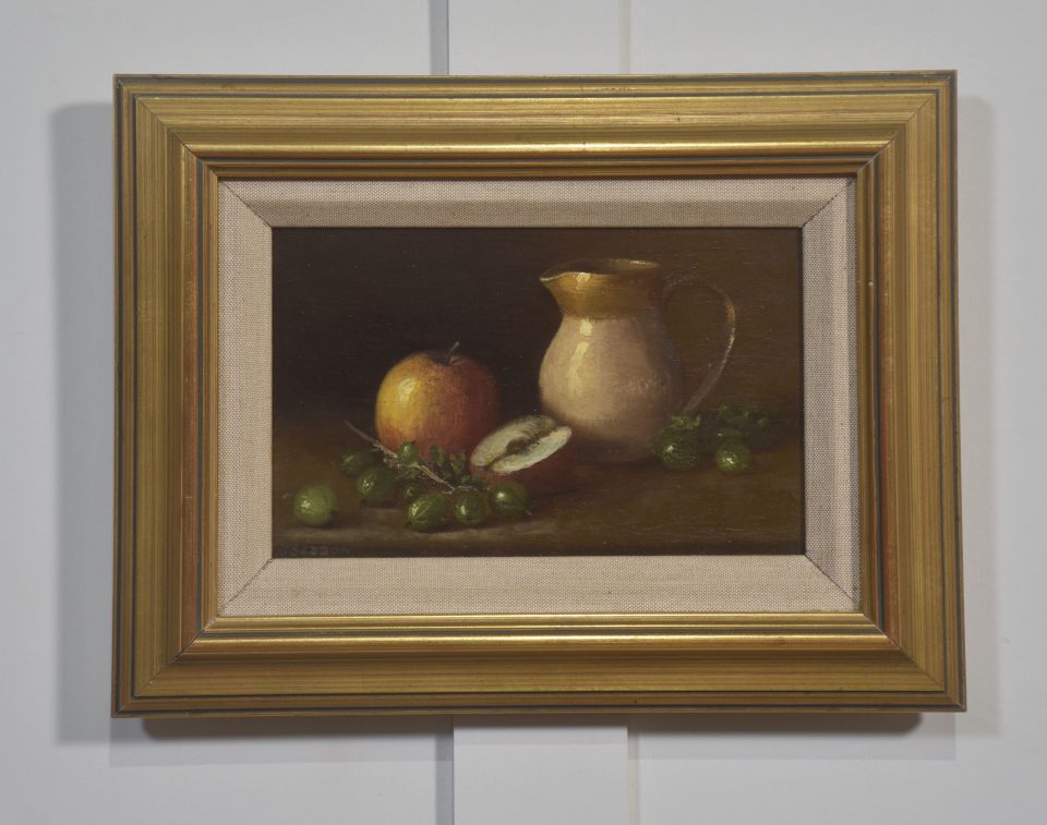 Oil on canvas Still Life with Fruit and Jug