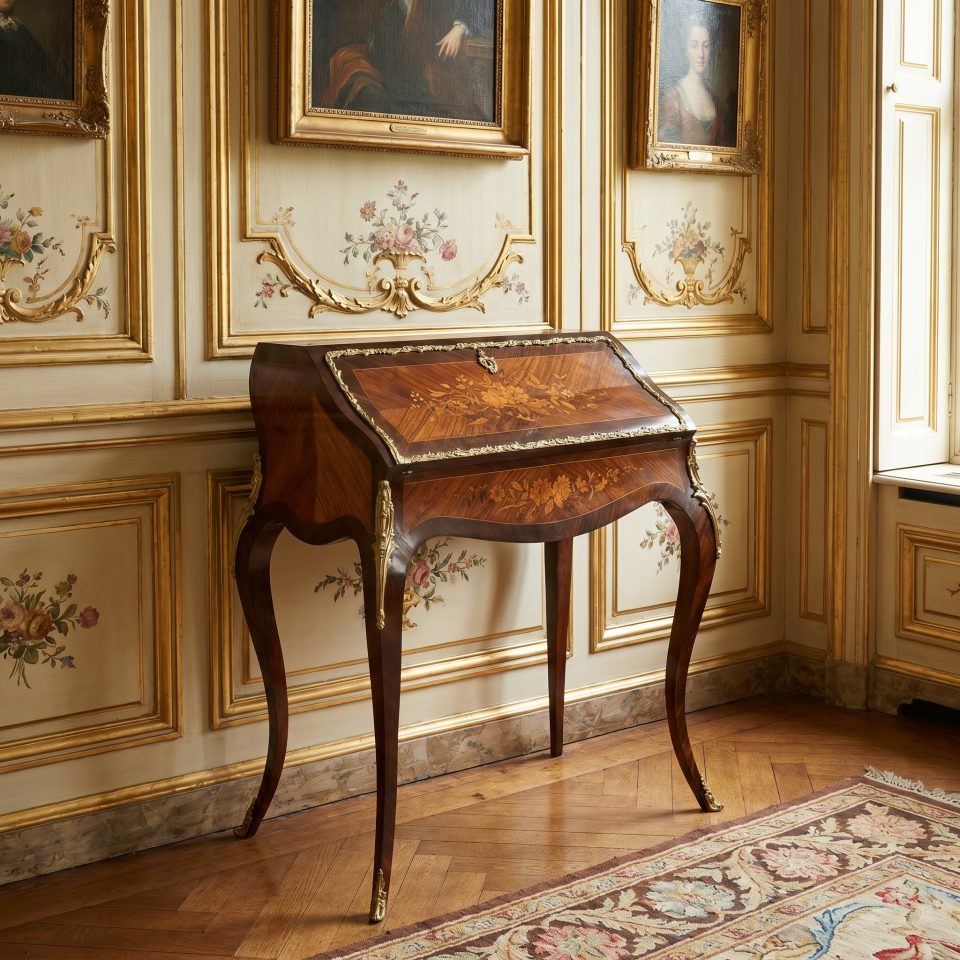 Rosewood inlaid bureau de dame