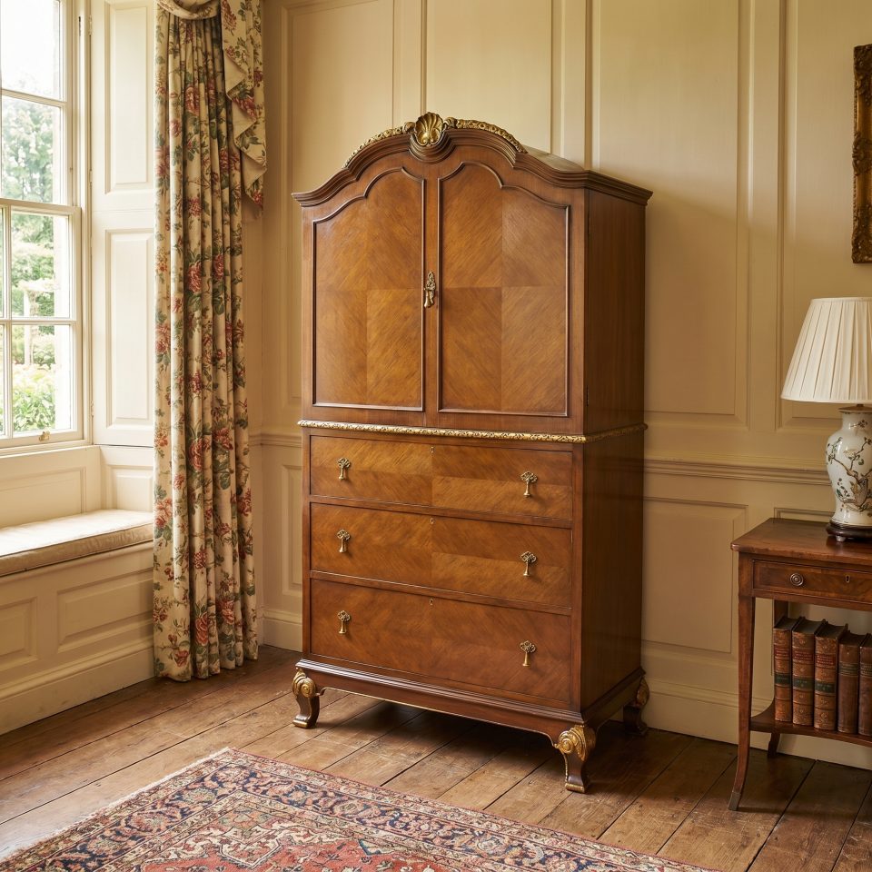 Walnut figured cabinet