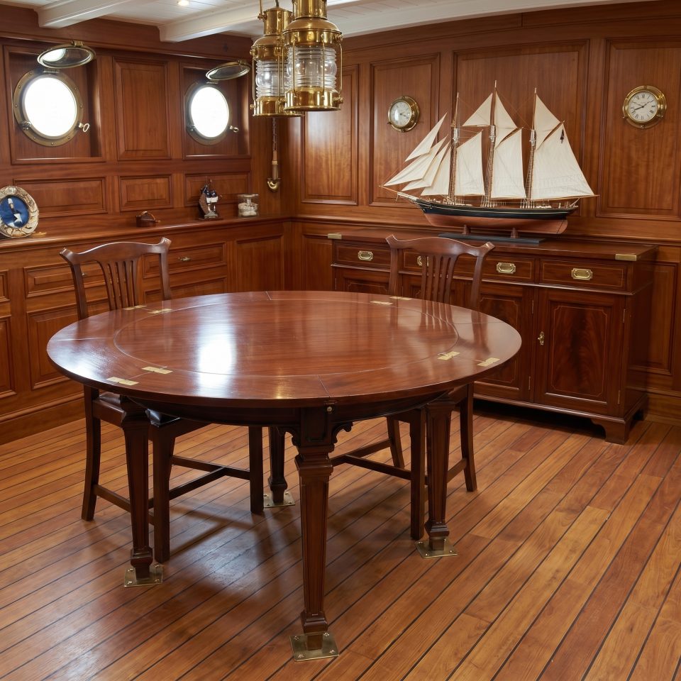 Mahogany circular extending dining table