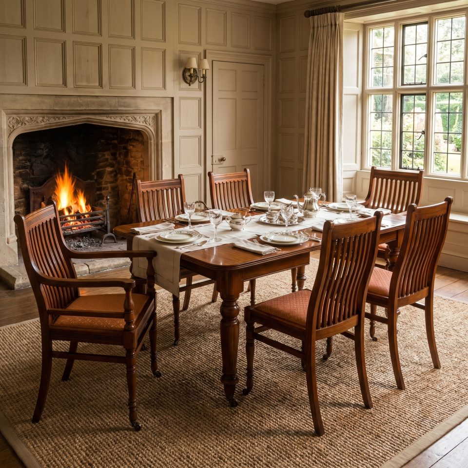 Set of Six James Shoolbread dining chairs