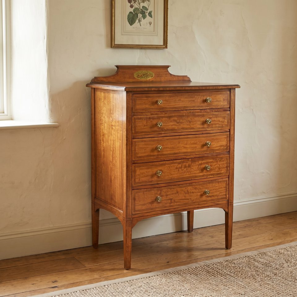 Satinwood inlaid music chest