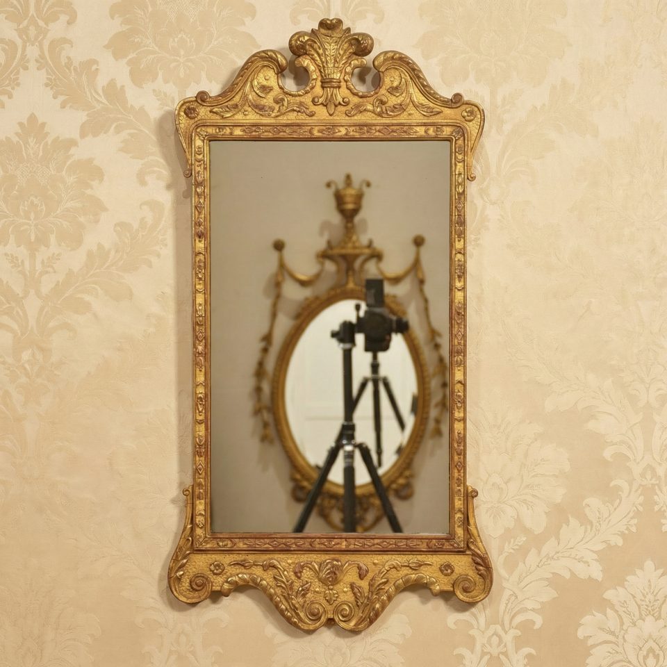 Carved giltwood wall mirror