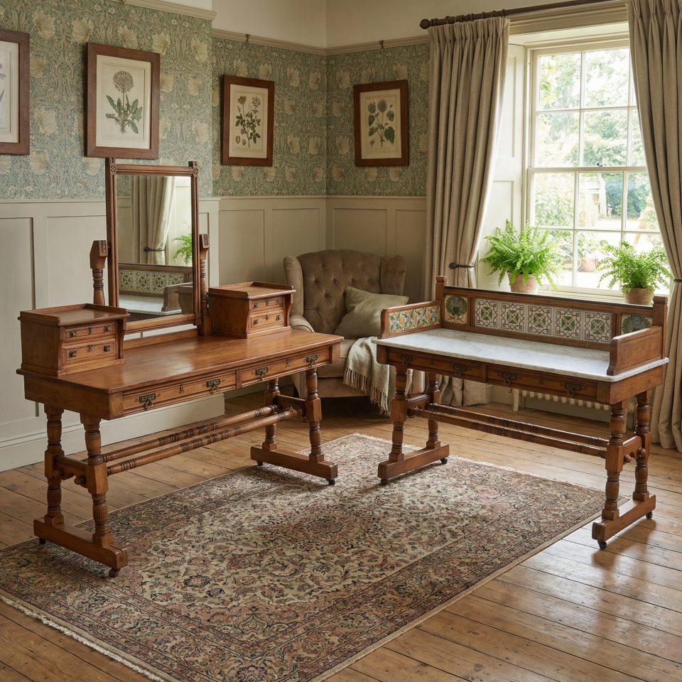 Set of Aesthetic movement bedroom tables