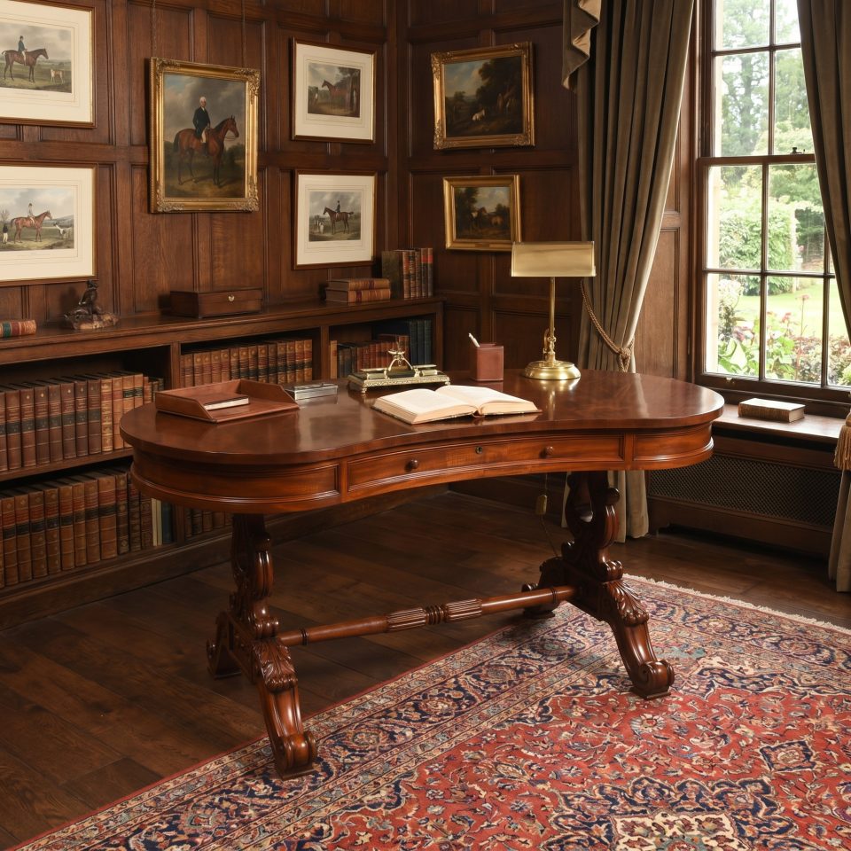 Mahogany kidney shaped dressing table