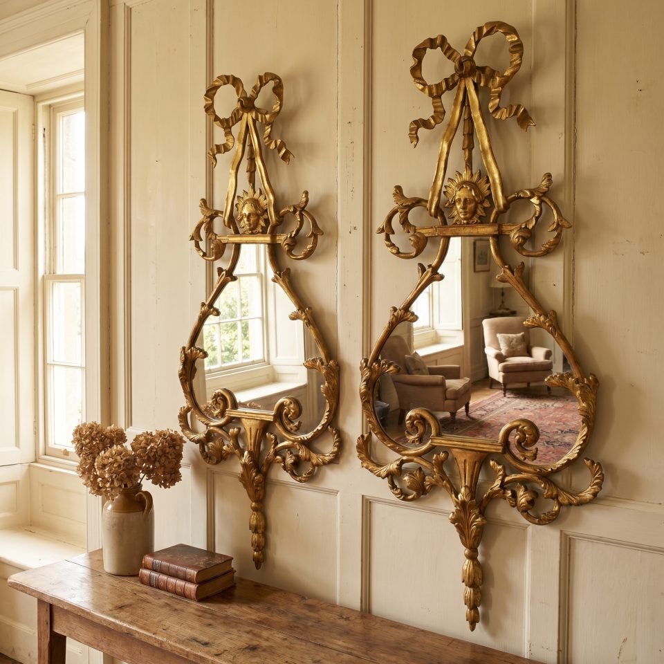Pair of 19th Century Giltwood Rococo Revival Wall Mirrors
