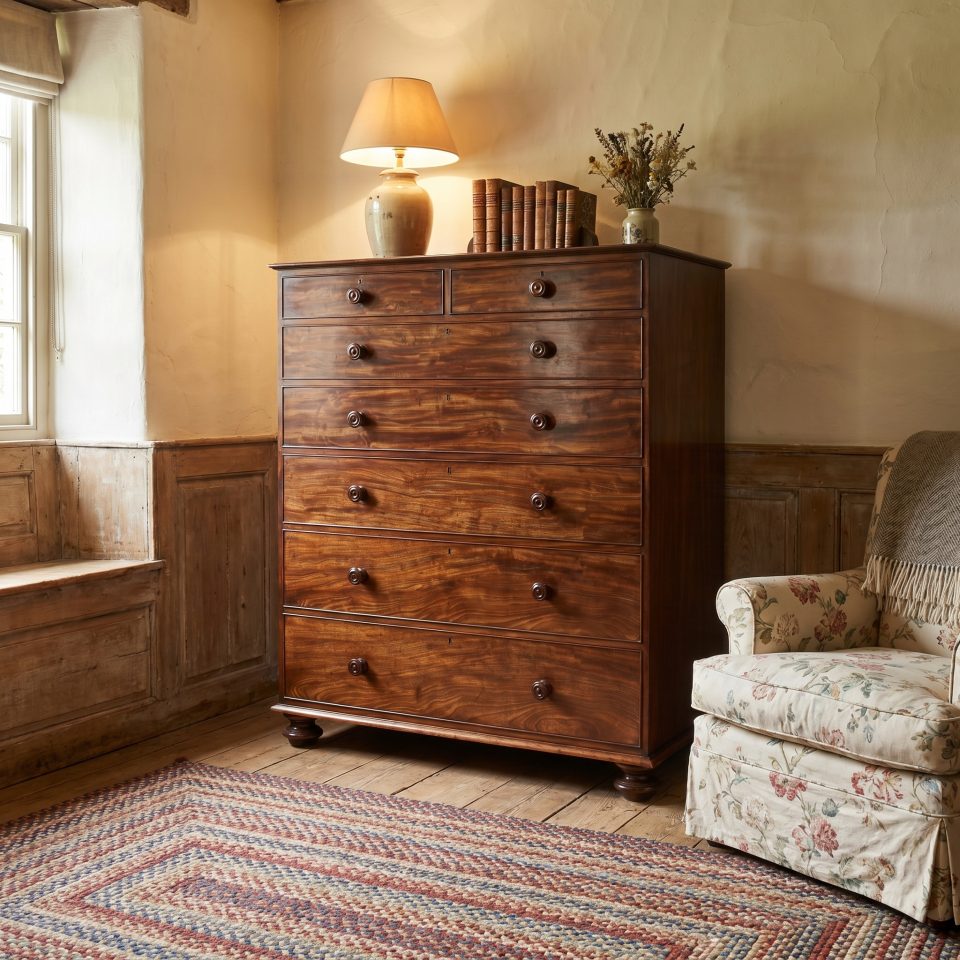 Tall mahogany chest of drawers