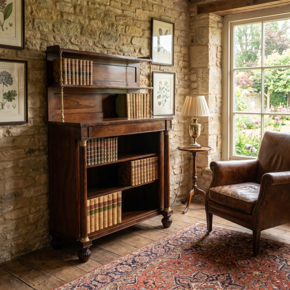 19th century rosewood open bookcase