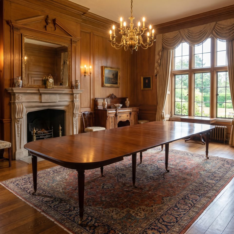 An ‘imperial’ action mahogany extending dining table attributed to Gillows