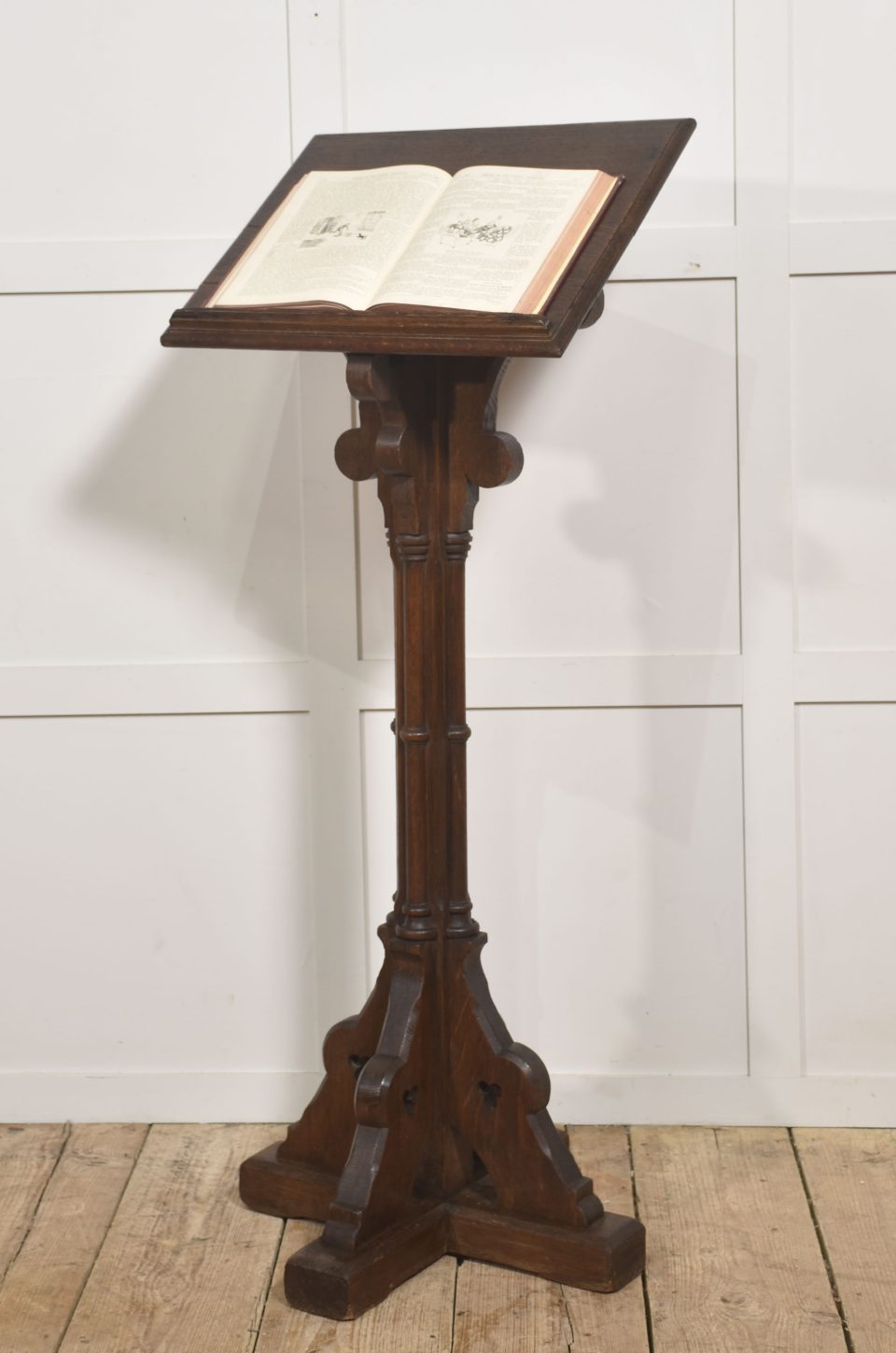 Gothic Revival Carved Oak Lectern Stand