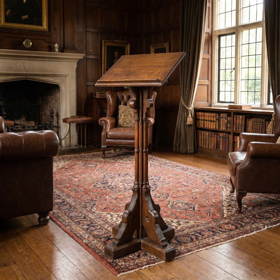 Gothic Revival Carved Oak Lectern Stand
