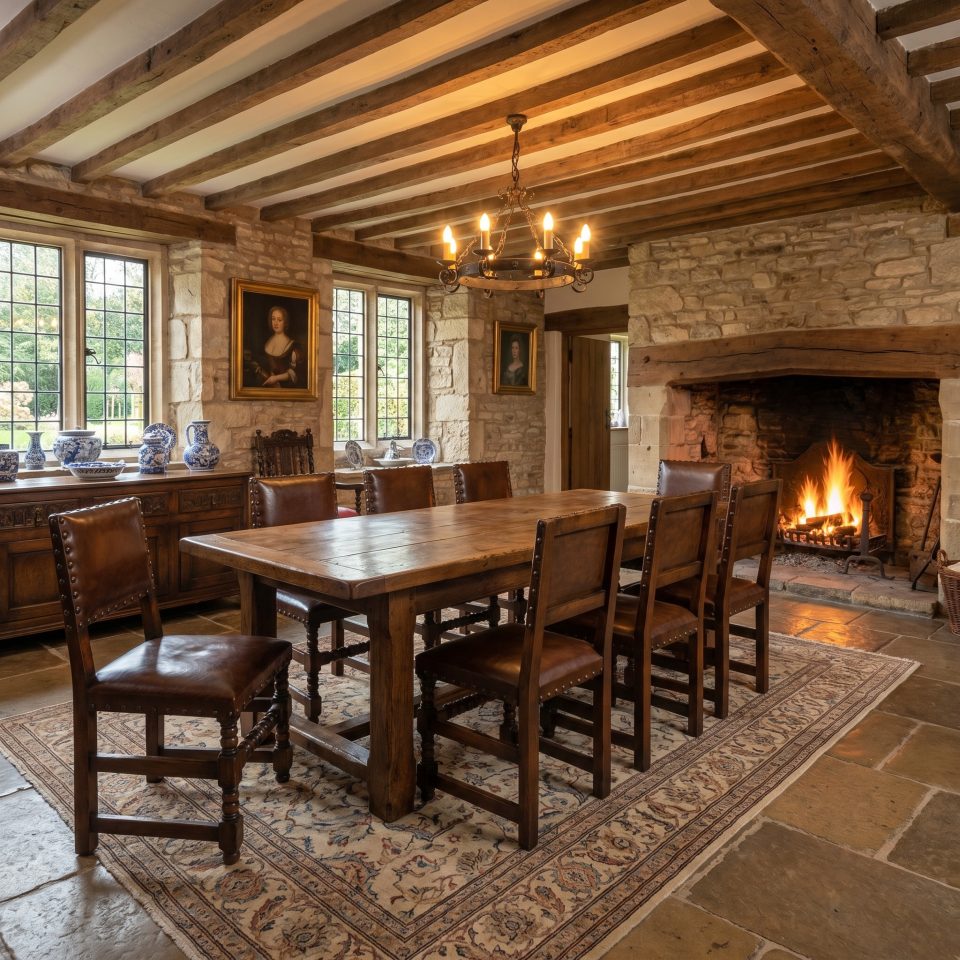 Set of Eight Early 20th Century Oak Dining Chairs