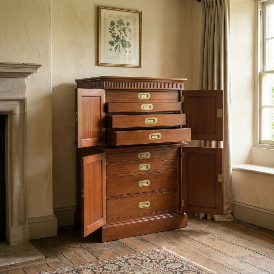 Mahogany Collector’s Cabinet
