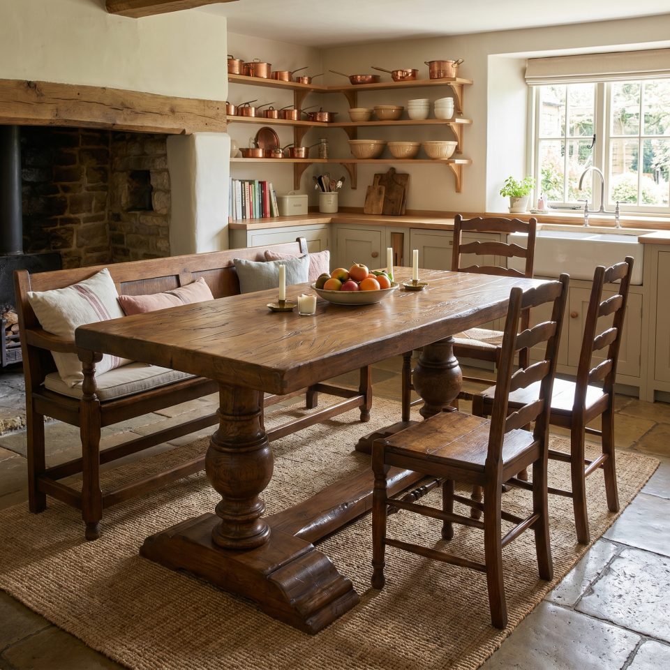 Solid Oak Refectory Dining Table