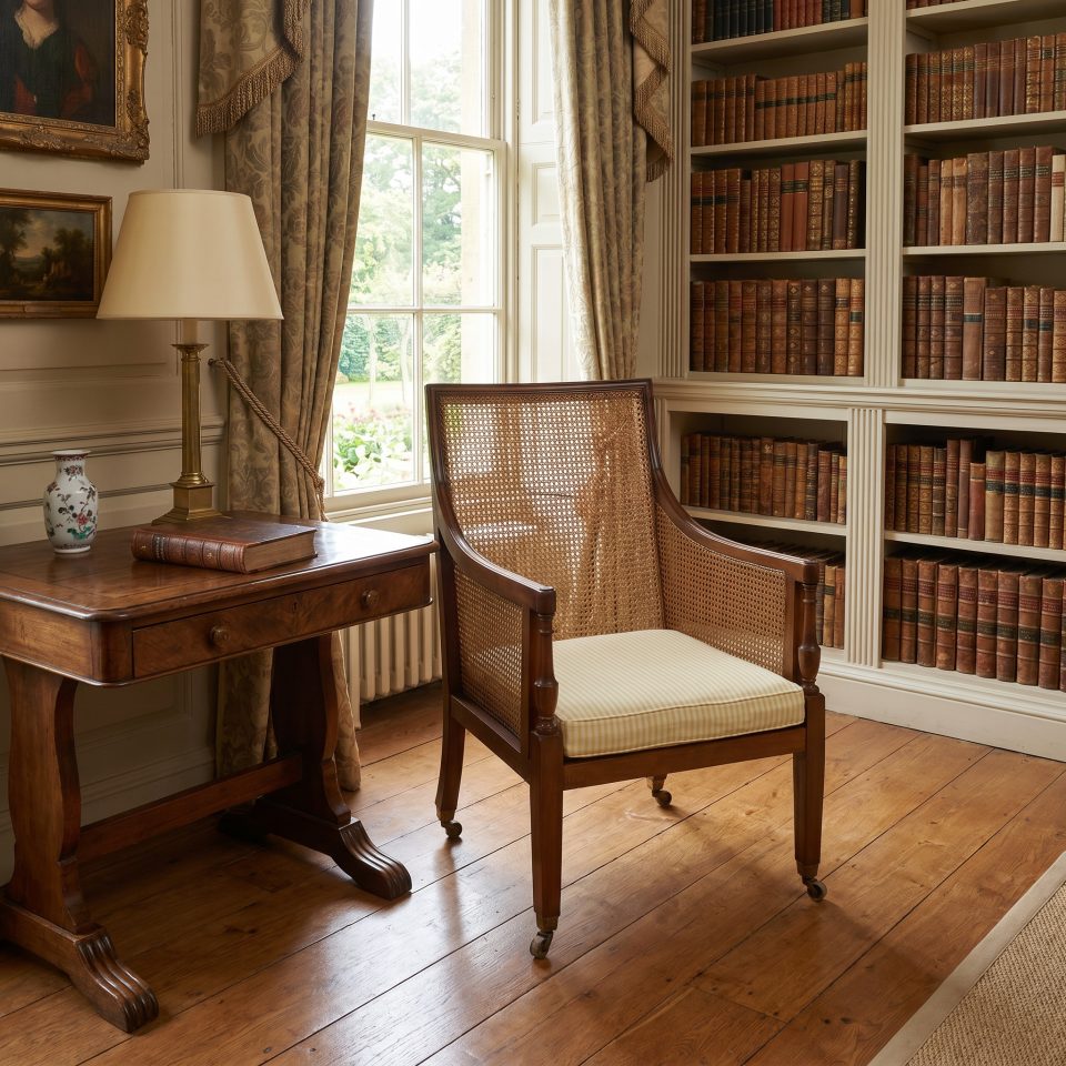 Regency Mahogany Bergère Library Armchair