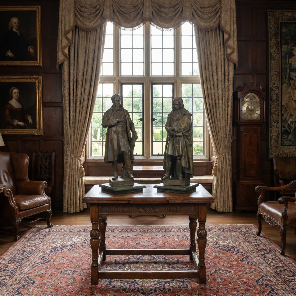 Pair of Late 19th Century Patinated Chalk Figures by Dopmeier