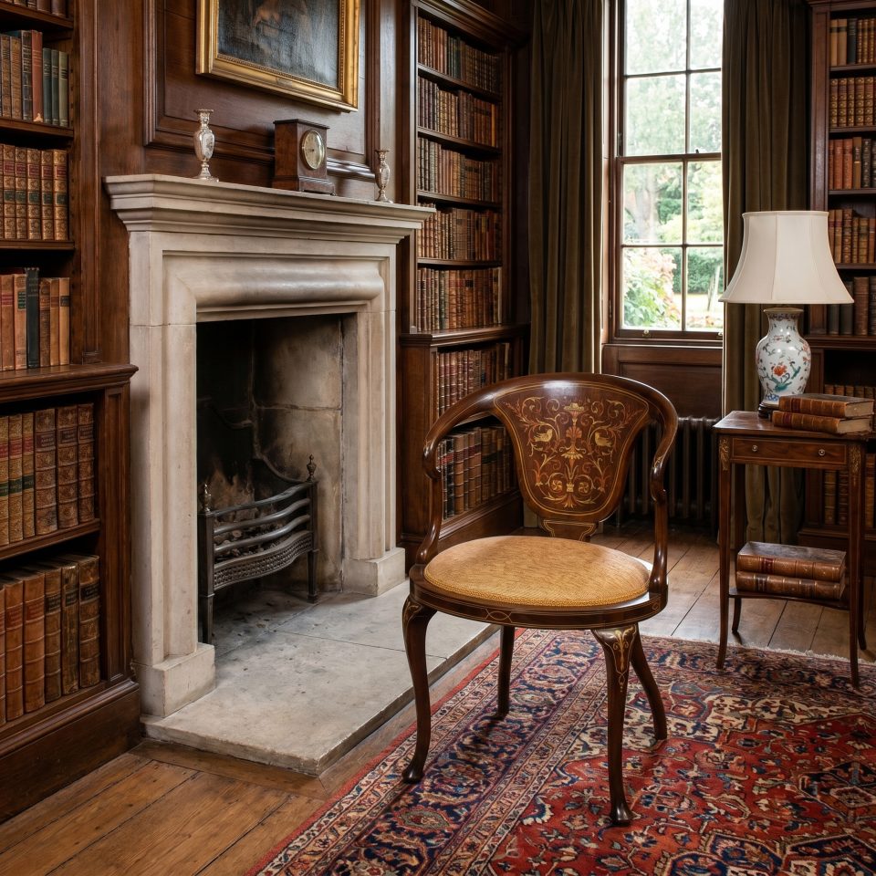 Inlaid Mahogany Tub Armchair