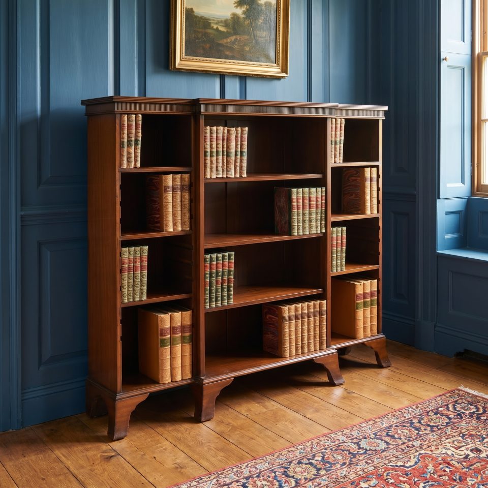 Mahogany Breakfront Open Bookcase
