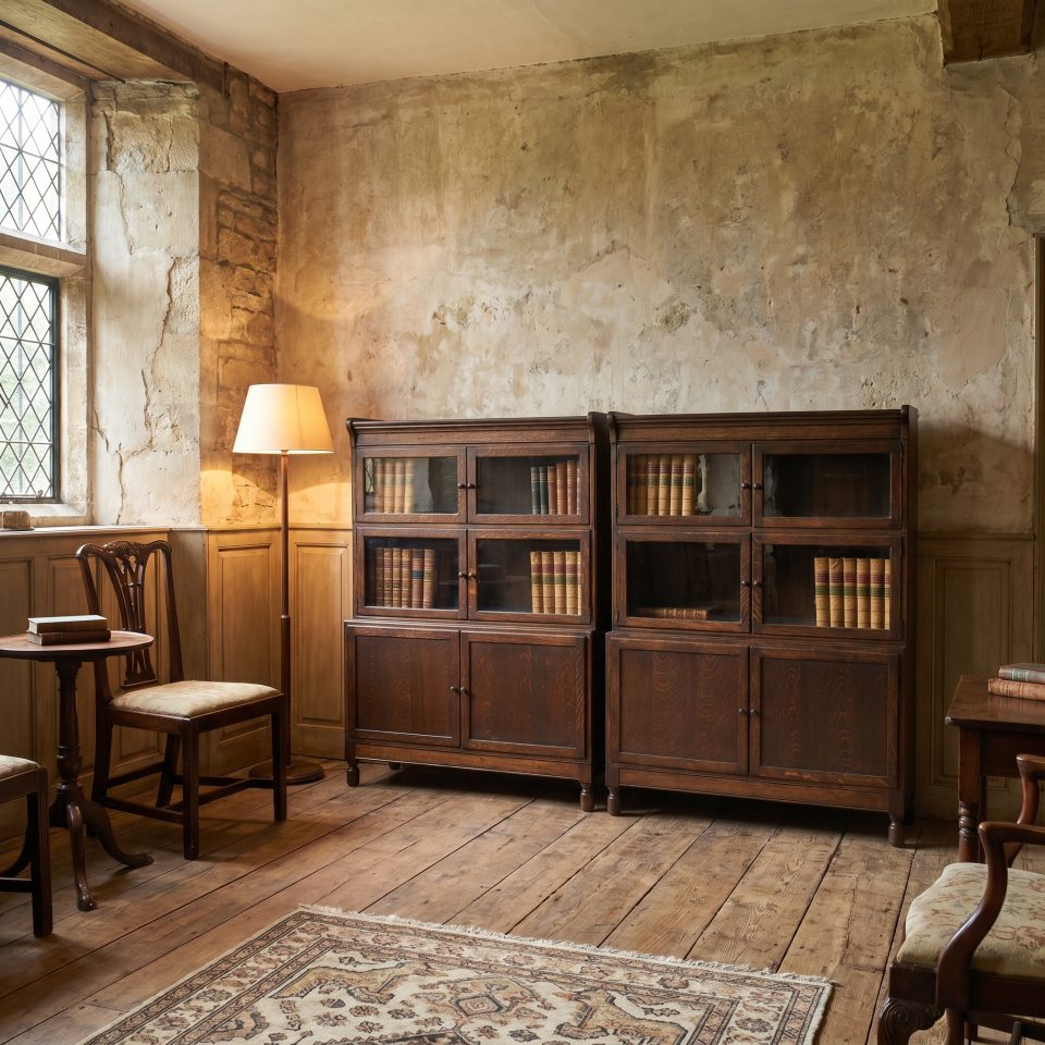Pair of Early 20th Century Oak Sectional Bookcases
