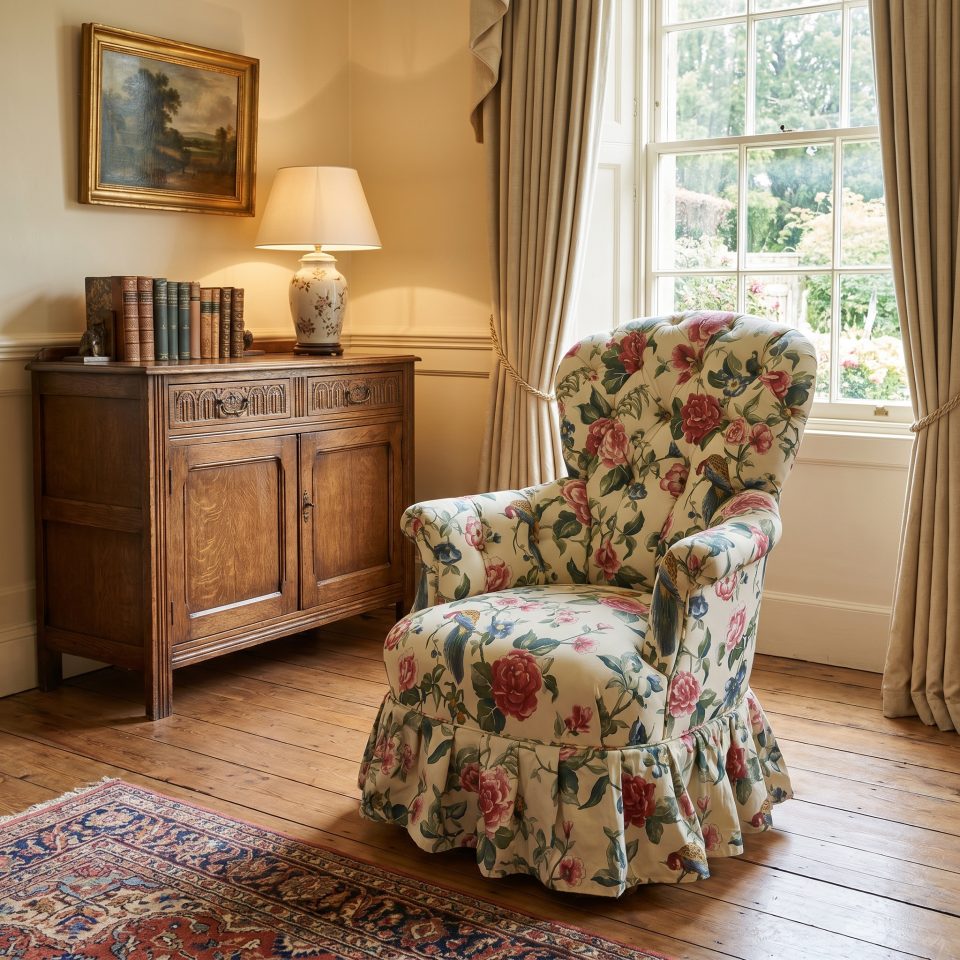 Late 19th Century Walnut Framed Armchair