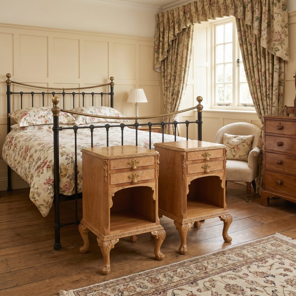 Pair of Burr Walnut Bedside Cabinets