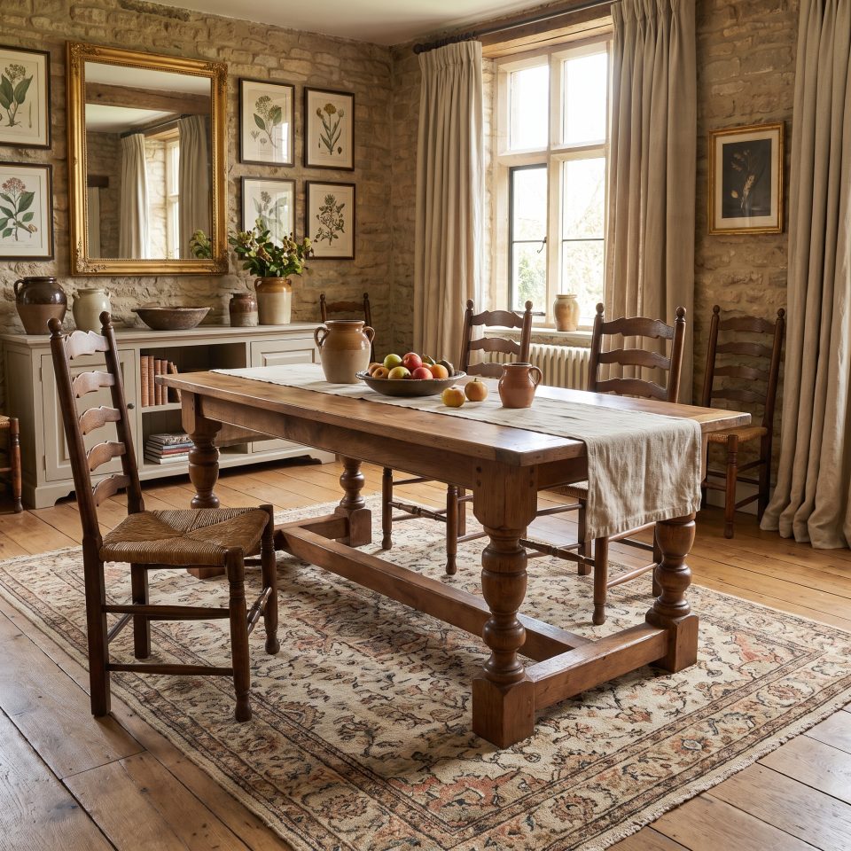 19th Century Elm Refectory Dining Table
