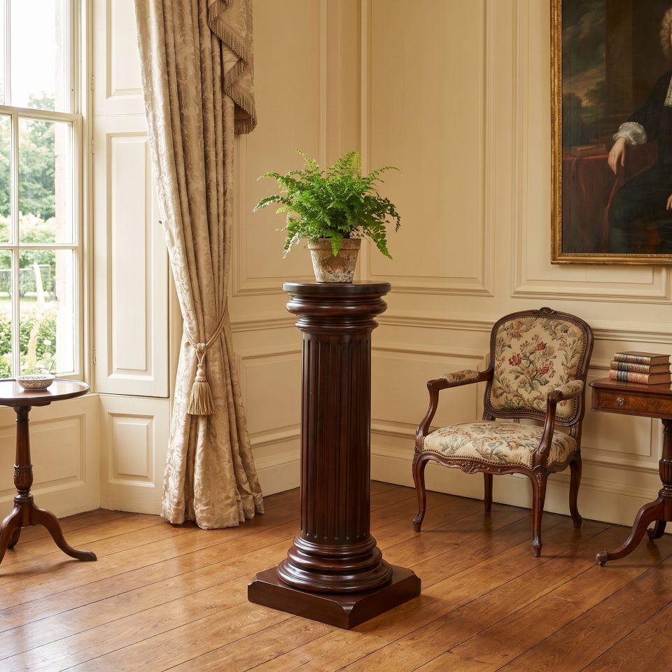 19th-Century Mahogany Column Pedestal