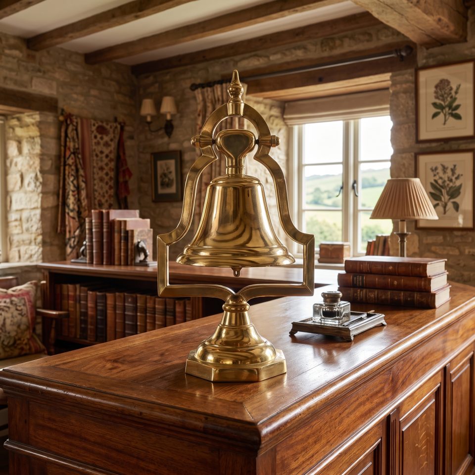 Brass Table Bell on Stand
