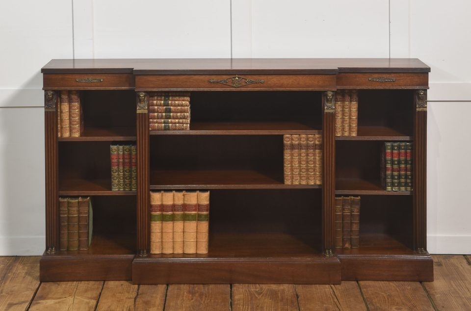Regency Style Mahogany Breakfront Open Bookcase
