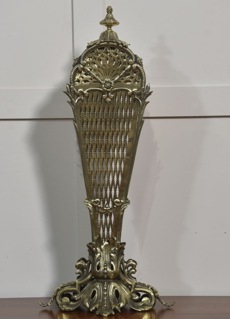 Pierced Brass Peacock Fire Fan