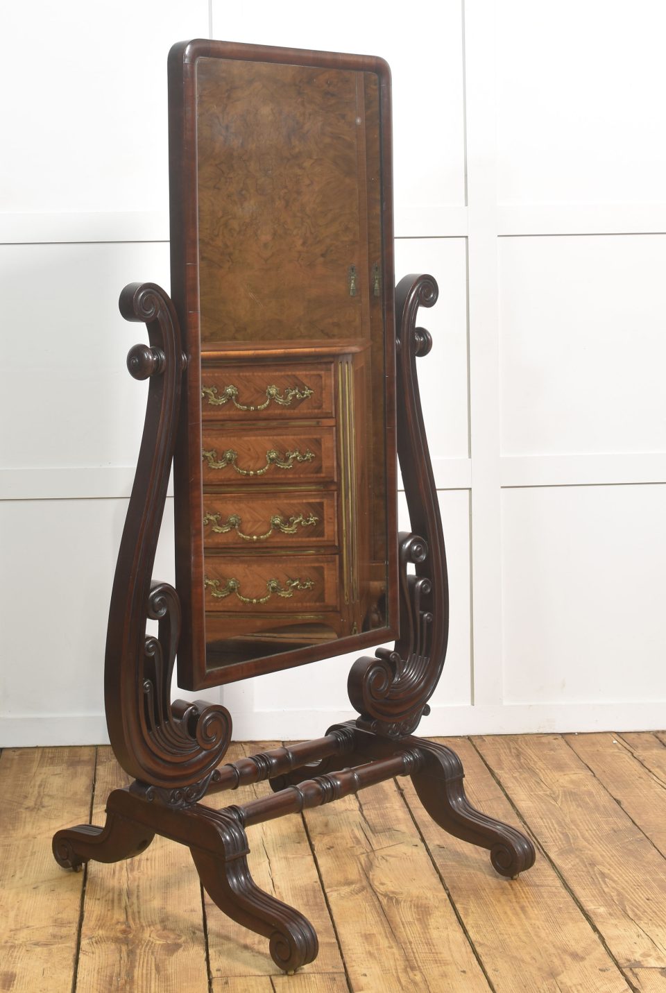 William IV Mahogany Cheval Mirror