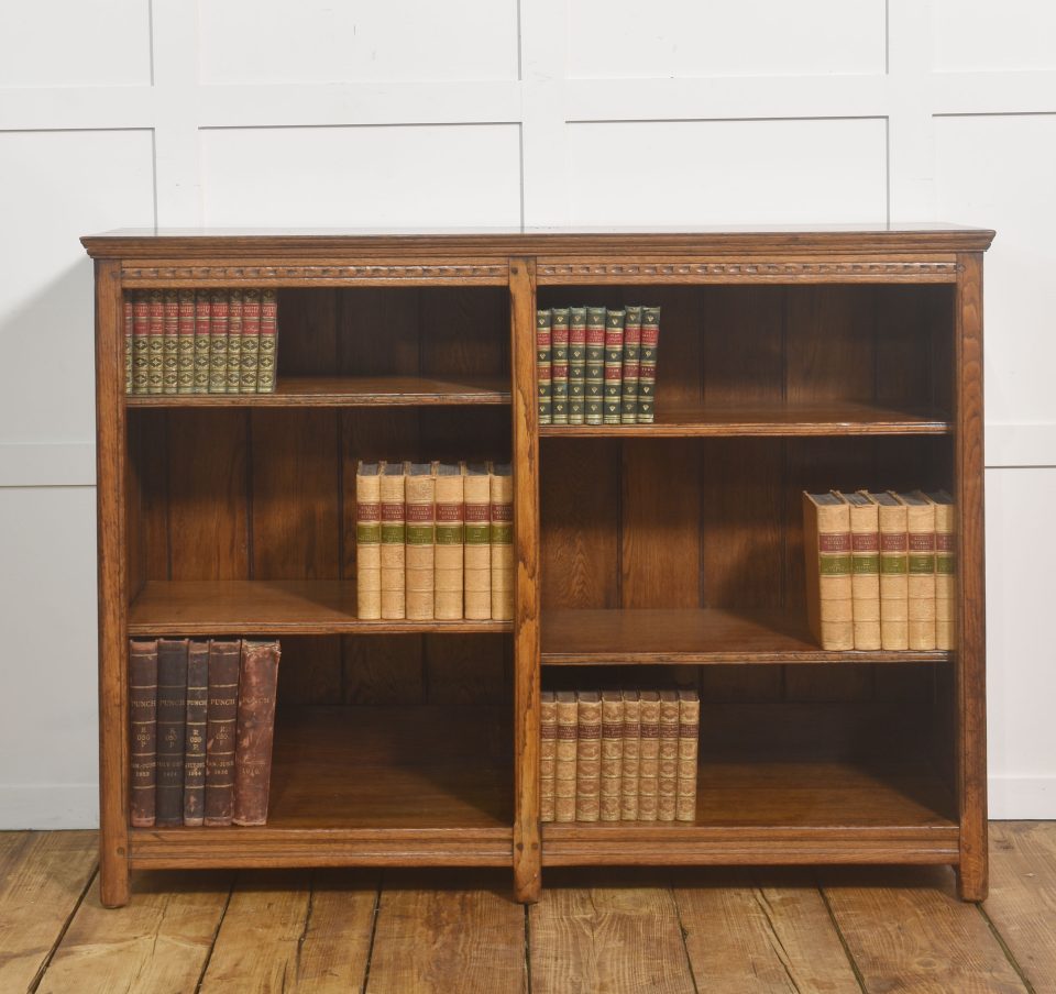 Oak Open Bookcase with Adjustable Shelves