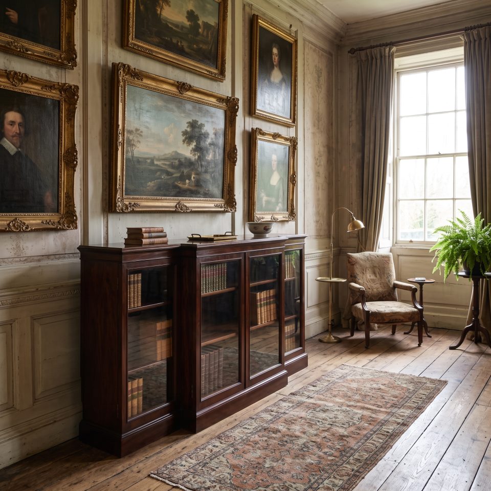 19th Century Mahogany Breakfront Glazed Library Bookcase