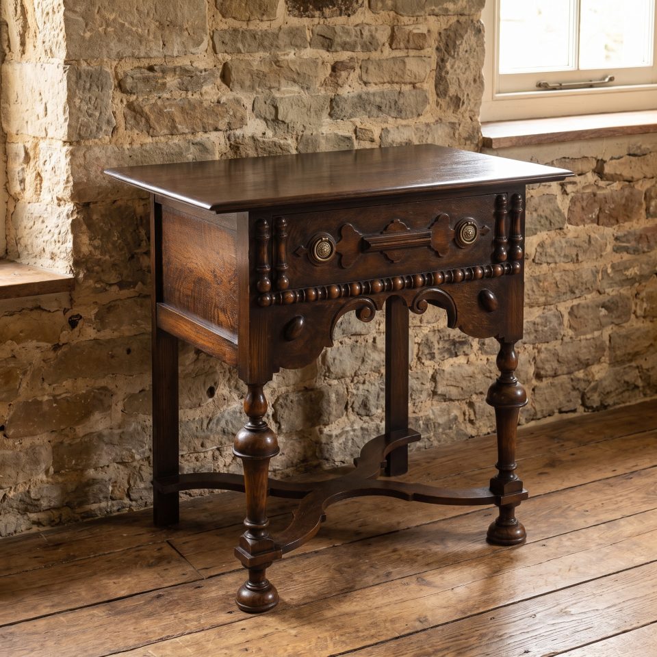 Jacobean style oak side table