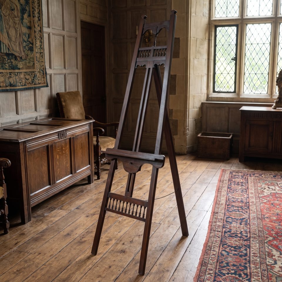 Gothic Revival walnut artist’s easel